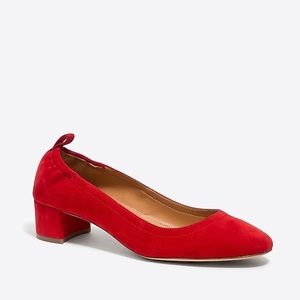 NWOT J Crew Anya Red Suede Block Heels ❤️